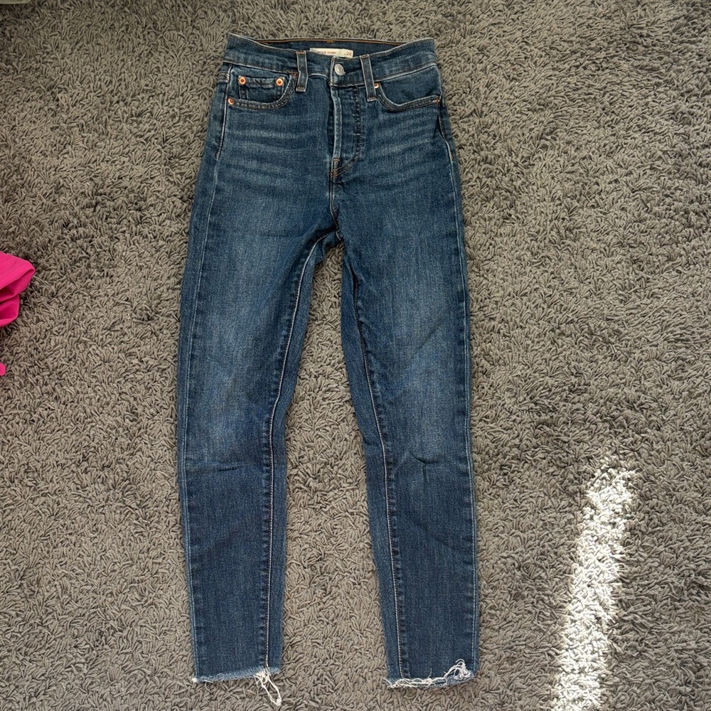 Levi's Dark Blue Wedgie Skinny Ankle Jeans
